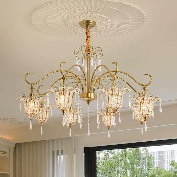 Lustre en cristal moderne pour salon et chambre, élégant et sophistiqué pour diverses pièces de la maison