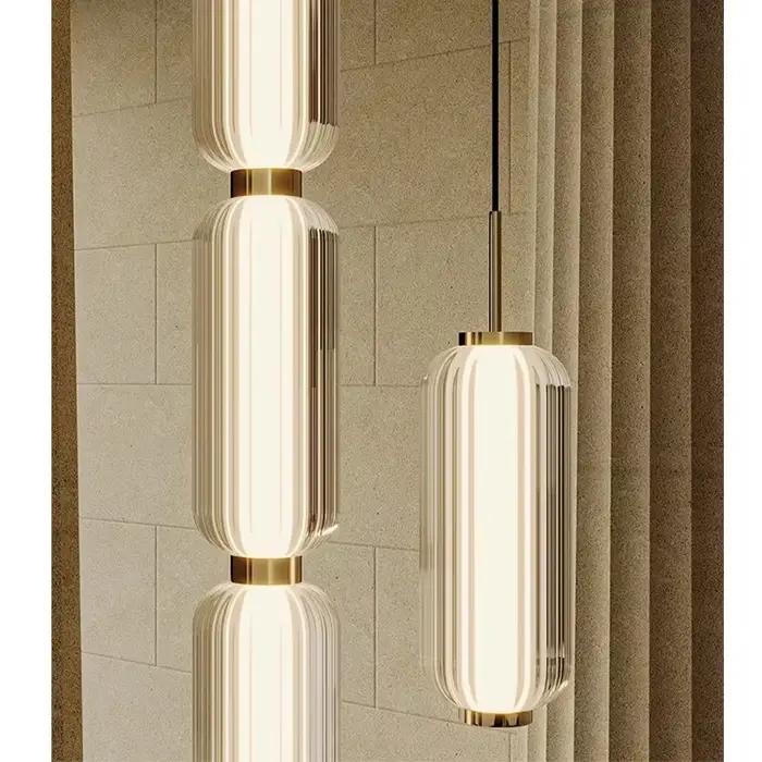 Lustre en pierre de verre style nouveau classique avec finition fer et ampoules LED pour salon chambre ou restaurant