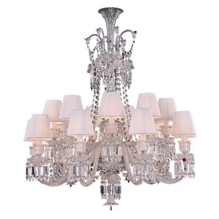 Lustre en cristal de luxe Phube avec 18 lumières LED pour salons, chambres et espaces publics élégants occasions spéciales