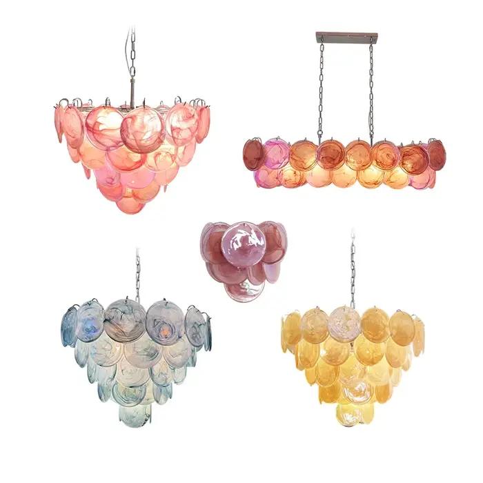 Lustre LED Dimmable 2026 en Verre Murano Suspension Luminaire pour Hall d'entrée et Salle à Manger Installation Facile et Luminosité Variable Occasion Spéciale