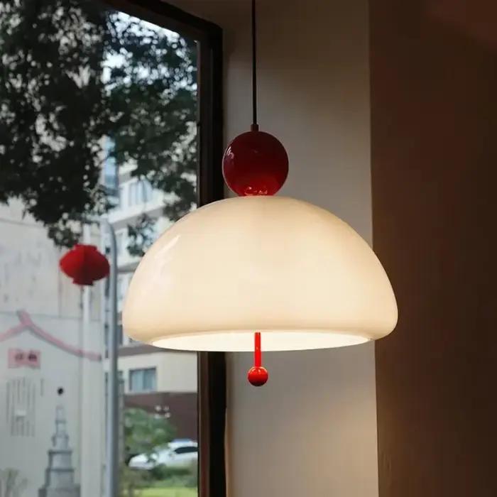Lampe Suspendue Médiévale Rétro Moderne Colorée en Verre Crème pour Salon Chambre à Coucher Salon de Thé Étude Bar Occasions Spéciales
