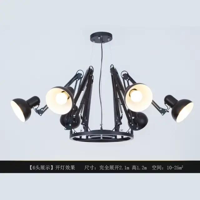 DearIngo-Lustre araignée flexible à bras long, en métal, éclairage d'intérieur, luminaire de plafond