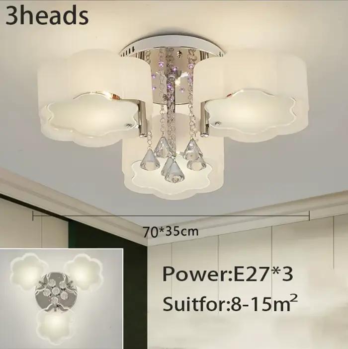 Plafonniers LED de luxe avec télécommande pour salon chambre hôtel Lustre moderne cristal suspension