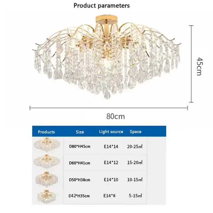 Lustre de plafond moderne de luxe à LED en or pour éclairage quotidien de salon, cuisine, chambre à coucher, entrée et étude