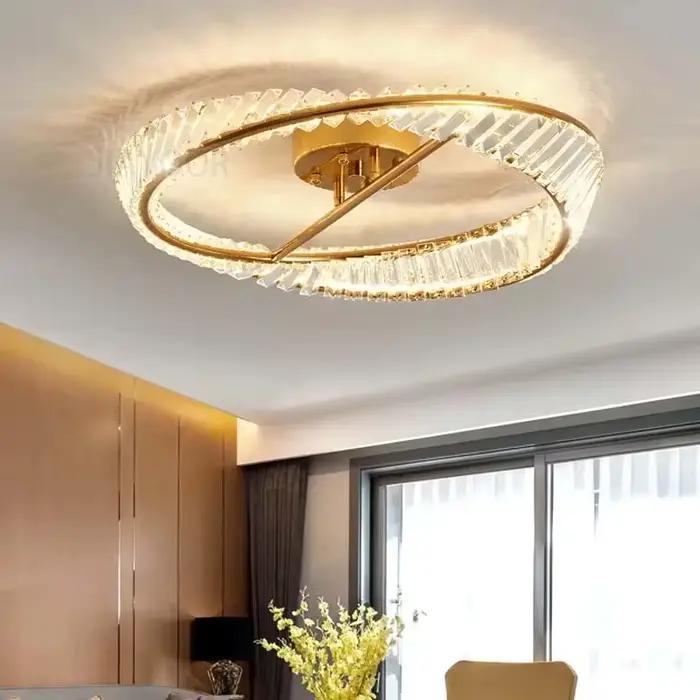 Plafonnier LED en cristal de luxe pour chambre à coucher cuisine salon élégant et lumineux à offrir pour intérieur sophistiqué