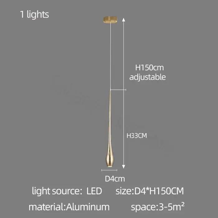 Lustre en or de luxe moderne éclairage Design minimal lampe de salon Restaurant cuisine Led escalier