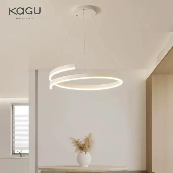 Lustre en spirale noir blanc moderne pour salon chambre salle à manger cuisine intérieur variable montage en surface LED 249-2000 lumens trois sources lumineuses