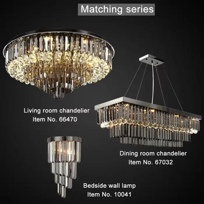 Lustre de plafond en cristal LED pour salon moderne et créatif, lampe décorative luxueuse noire, or et argent pour éclairage quotidien et décoration d'intérieur
