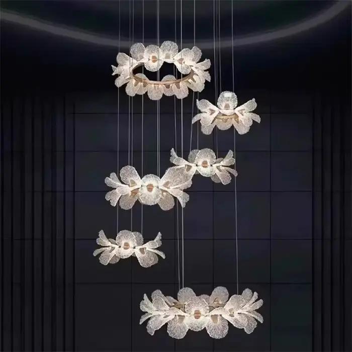 Lustre de plafond moderne en fer avec LED pour salon chambre salle à manger élégance intérieure ambiance romantique conviviale