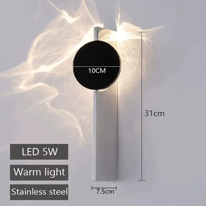 Applique murale LED moderne rotative en acier inoxydable pour chambre à coucher, salon, entrée et salle de bain occasions spéciales