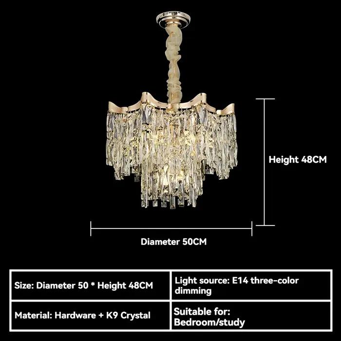 Lustre de salon en cristal de luxe, lumière minimaliste moderne pour Hall, luminaire haut de gamme p