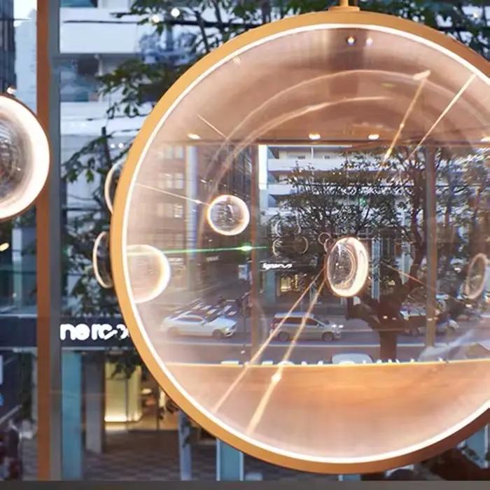 Lustre LED en pierre de verre claire Yuji Okitsu pour salon, bureau, hôtel et autres chambres design moderne élégant à offrir pour occasions spéciales
