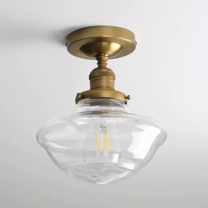 Plafonnier encastré en verre permanent, éclairage de plafond rustique moderne pour couloir cuisine b
