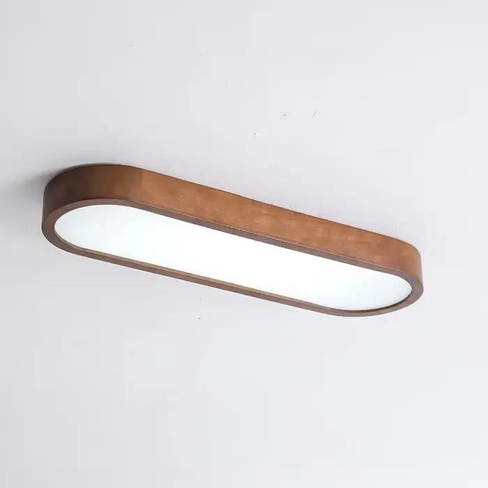 Plafonnier LED moderne en bois grainé pour salon, salle à manger, chambre à coucher éclairage durable et moderne