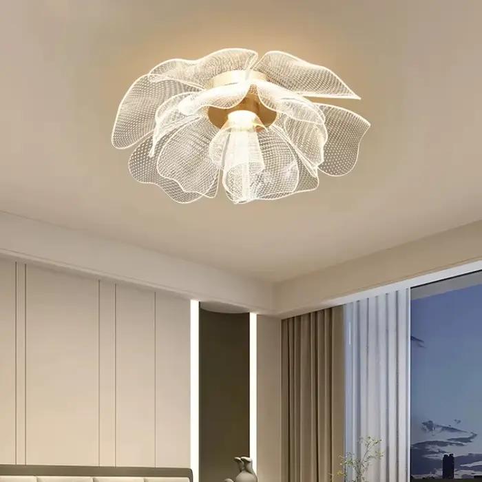 Plafonnier LED Luxe Design Floral Eclairage Intérieur Doré Étude Chambre Coucher Entrée Couloir Élégant Occasions Spéciales