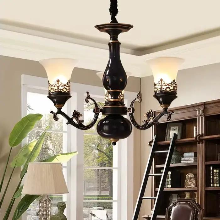 Lampe suspendue Led rétro française pour salon chambre à coucher et salle à manger élégante et sophistiquée avec interrupteur tactile modernité et durabilité