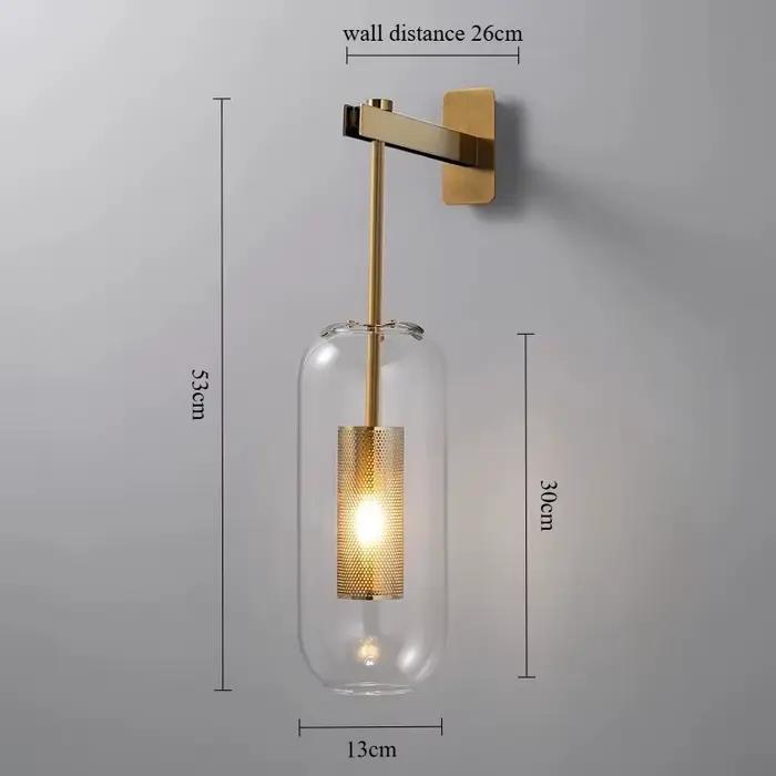 Applique murale moderne luminaire verre chevet hôtel salle de bain fond lampe couloir Luminaire déco