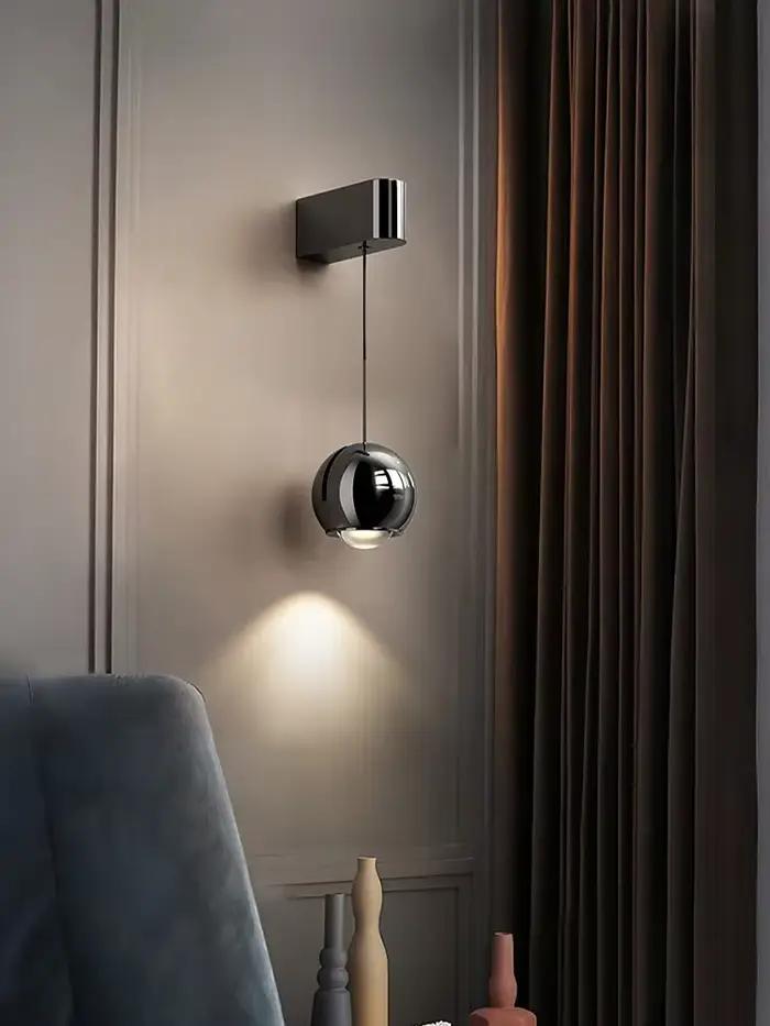 Lampe de chevet murale moderne avec finition en aluminium plaquée pour chambre, salon, et pièces d'étude occasions spéciales