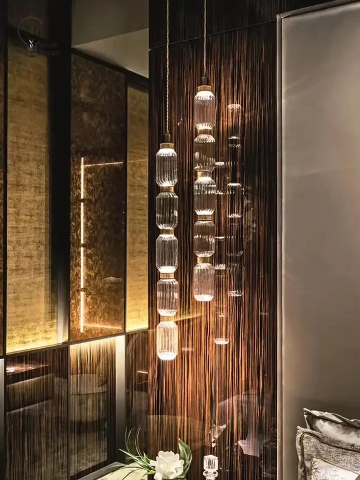 Lampe en pierre de verre design moderne pour éclairer et embellir salon, cuisine, hall d'entrée ou restaurant occasions spéciales