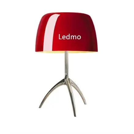 Abat-jour en verre coloré nordique moderne, lampe de bureau LED à trois pieds, adapté pour l'étude,