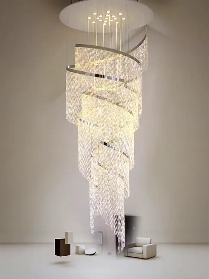 Grand lustre en cristal de conception moderne pour salon ou hall d'hôtel élégant à offrir pour décoration d'intérieur de luxe occasions spéciales