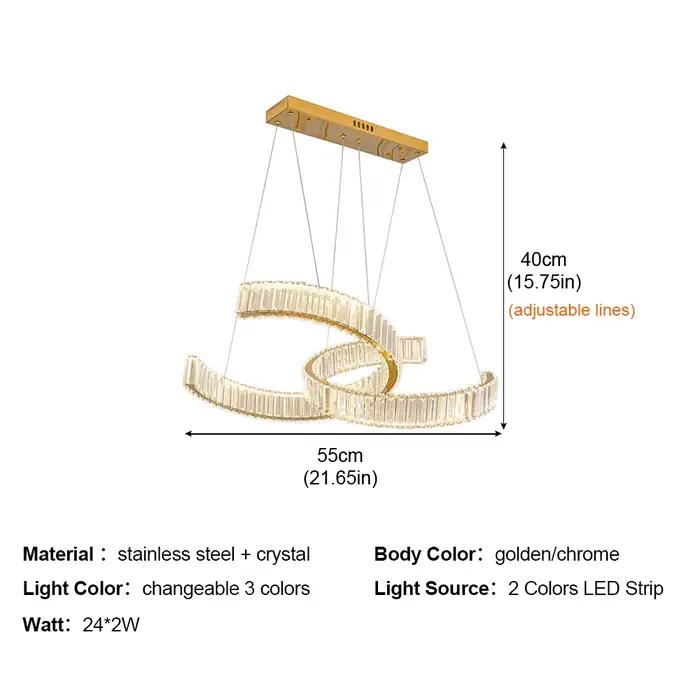 Lustre en cristal de luxe Lustre Design moderne Led plafonnier salon chambre décorations suspension
