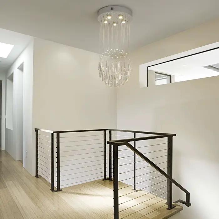 Plafonnier LED suspendu en cristal acier inoxydable modern lustre pour salon salle à manger occasions spéciales