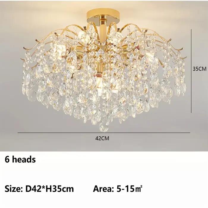 Lustre de plafond moderne de luxe à LED pour salon, luminaire en cristal, articles de décoration int