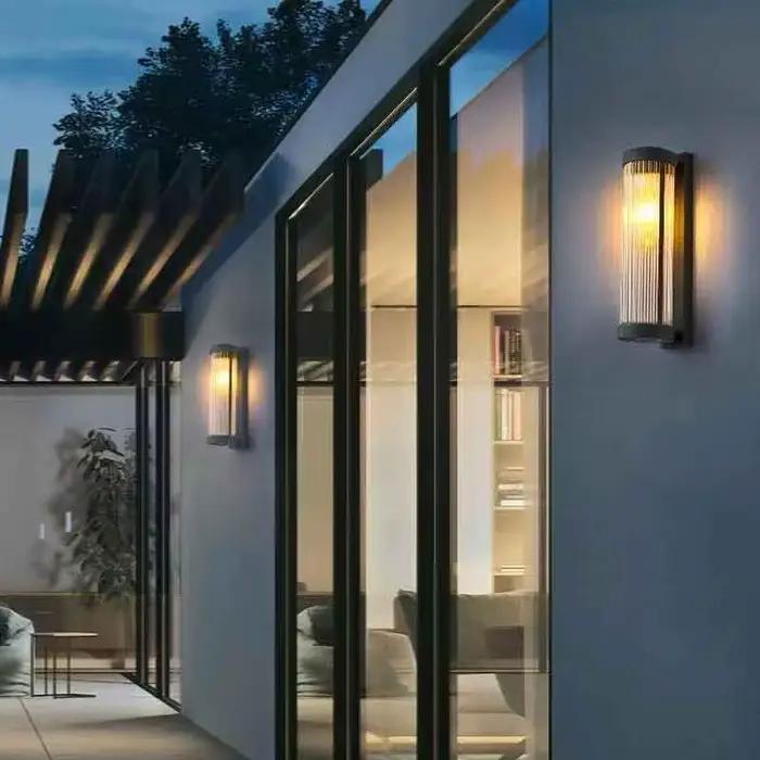 Lampe de cour de villa étanche moderne peinte pour entrée et façade résistante aux intempéries chambre à coucher salle de bain étude