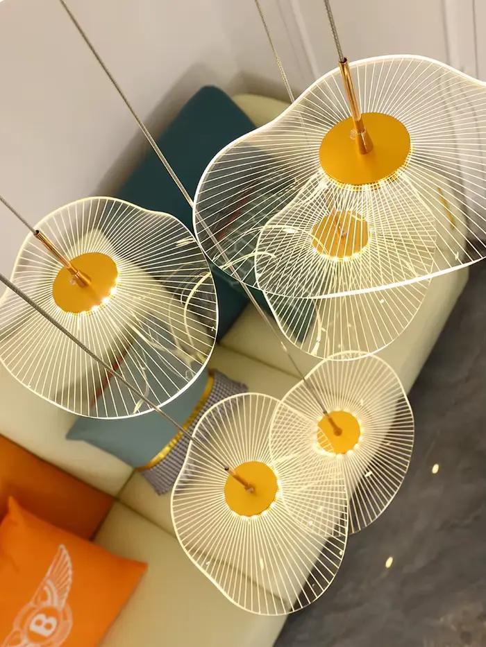 Plafonnier LED suspendu moderne pour salon, étude, chambre principale, hôtels, cuisines et escaliers, flux lumineux 2000-82000, télécommande incluse, installation autonome