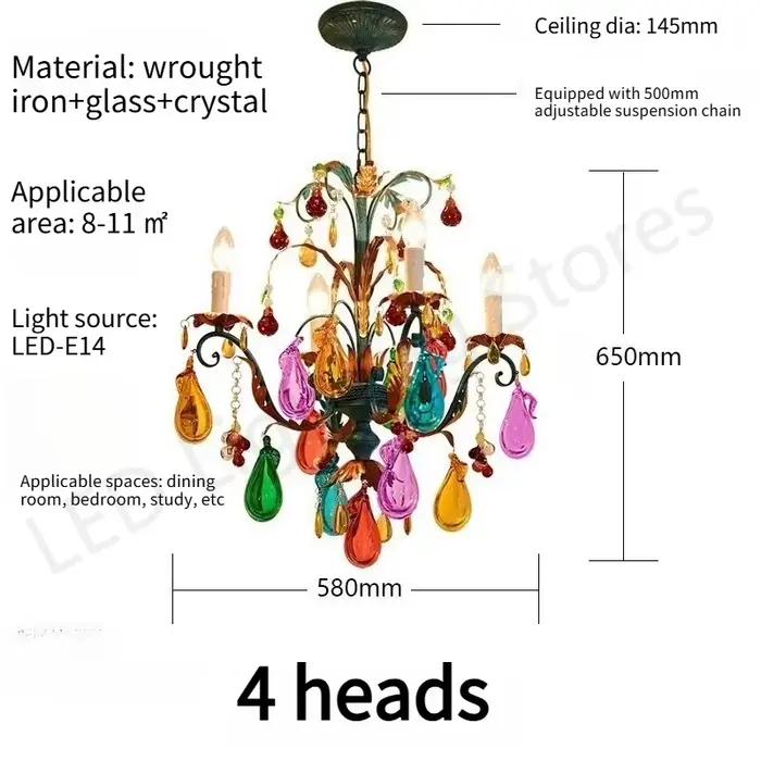 Lustre en verre artistique coloré de Murano, style rétro de luxe, luminaire suspendu pour salon, sal