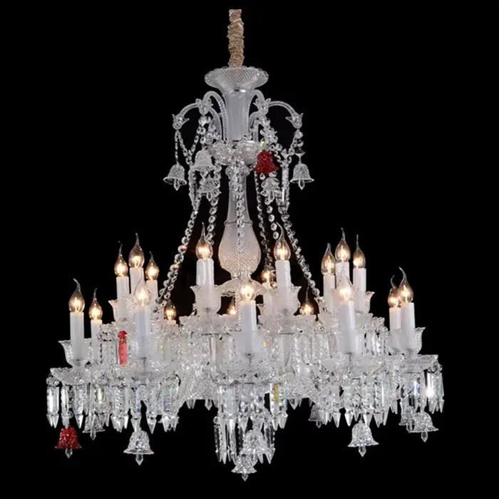Grand lustre de plafond en cristal de luxe pour hôtel, mariage et intérieur élégant
