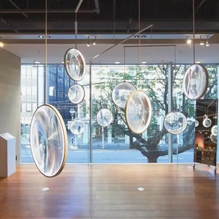 Lustre LED en pierre de verre claire Yuji Okitsu pour salon, bureau, hôtel et autres chambres design moderne élégant à offrir pour occasions spéciales