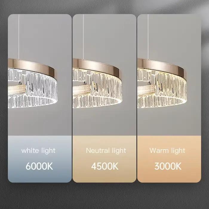 Suspension en fer or pâle moderne avec lumière LED pour salon chambre à coucher salle à manger style italien art deco