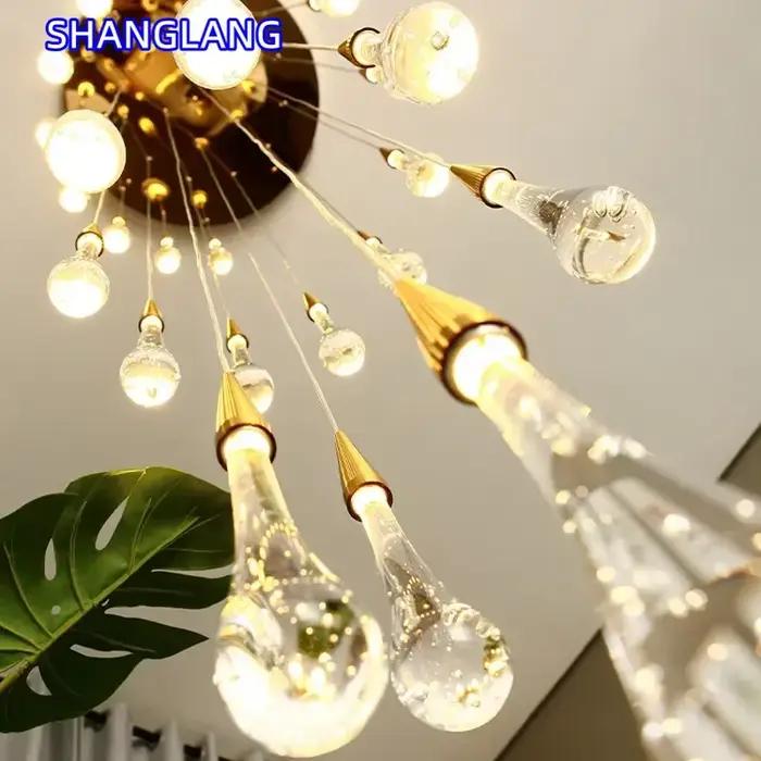 Suspension en cristal design goutte d'eau éclairage LED élégant pour salon ou salle à manger éclairage intelligent matériaux durables installation facile