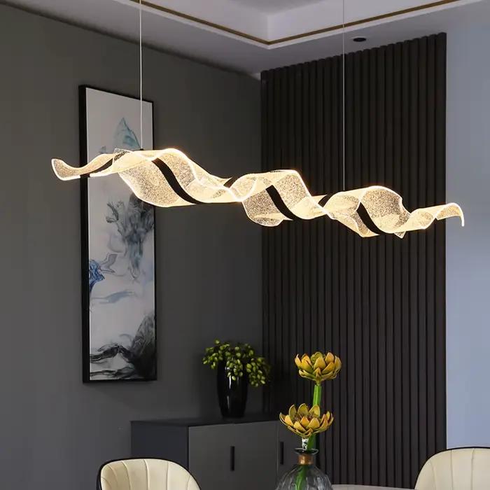 Suspension moderne en acrylique à intensité variable pour éclairer et décorer votre salon, bureau ou chambre d'hôtel