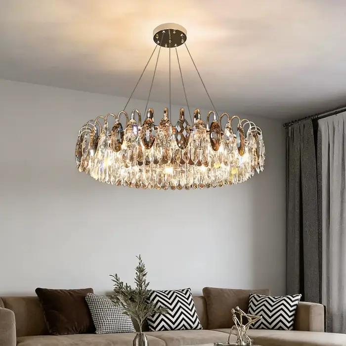 Lustre doré de luxe moderne en cristal pour salle à manger salon chambre hôtel hall élégant à offrir occaions spéciales
