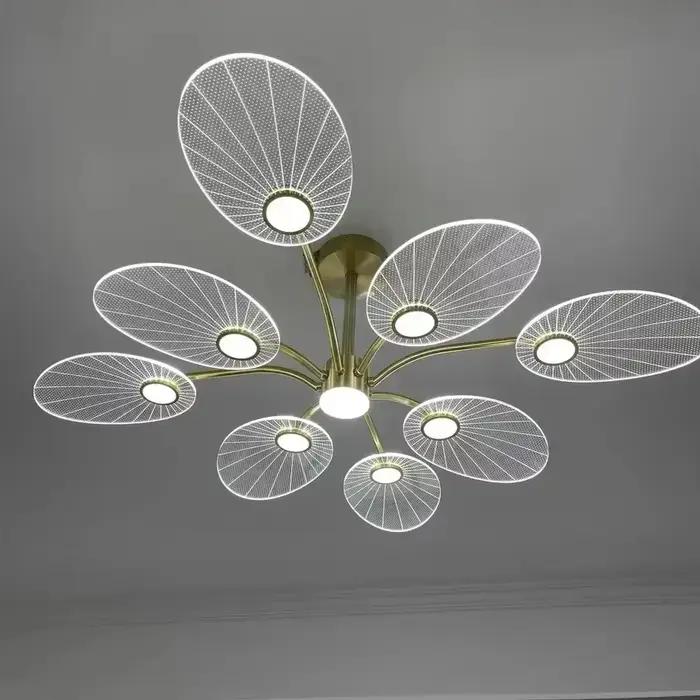 Lustre de plafond moderne en fer avec ampoules LED pour salon, étude, chambre à coucher, salle à manger et cuisine