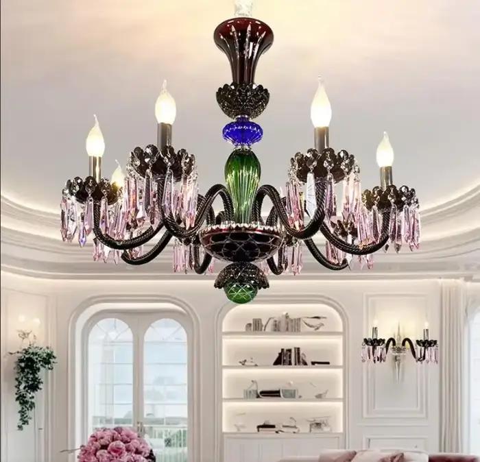 Lustre en cristal de luxe moderne pour décoration et éclairage de salons, salles à manger et chambres à coucher