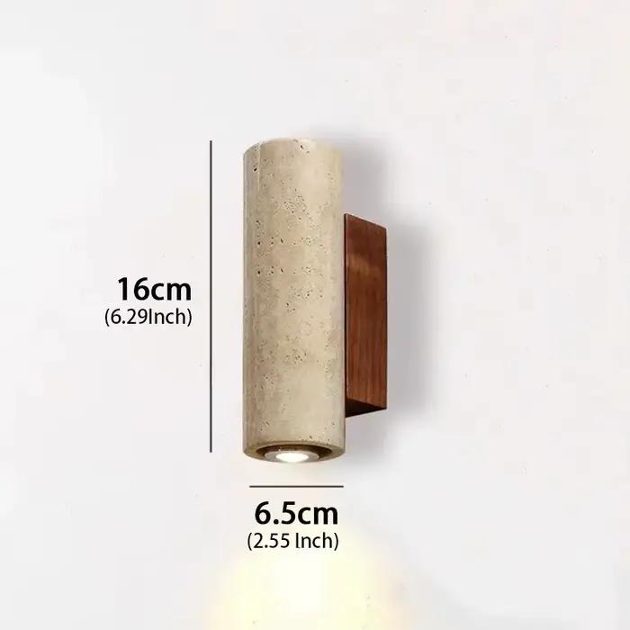 Applique Murale Nordique en Travertin de Haute Qualité, Luminaire en Pierre Naturelle E27 LED pour C