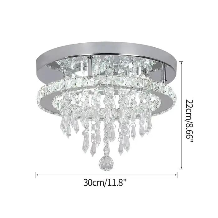 Lustre en cristal chromé plafonniers Led encastré luminaire en acier inoxydable allée lumière Lustre