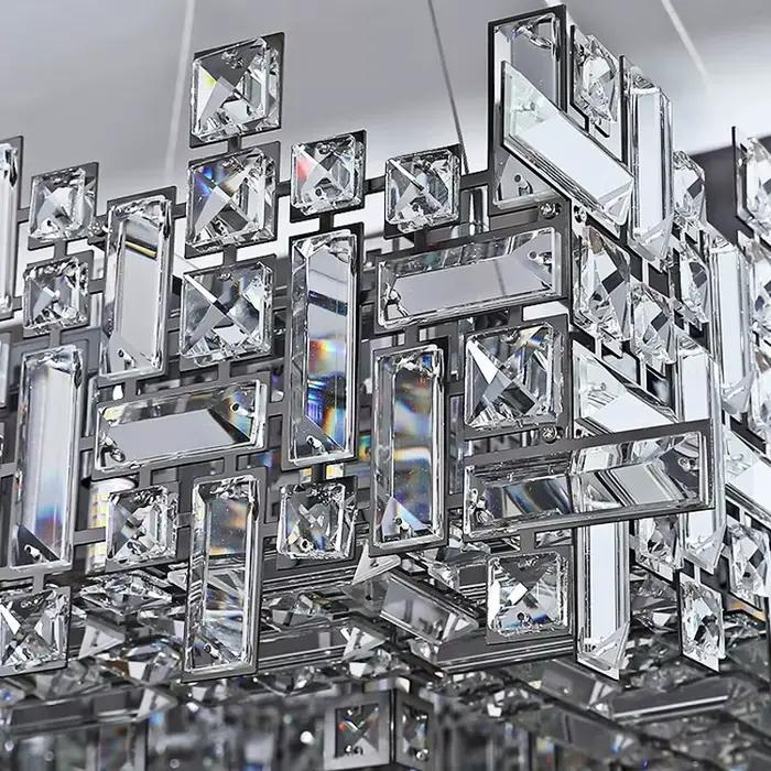 Lustre moderne suspendu fer et verre transparent pour salon élégant design contemporain à offrir pour occasions spéciales