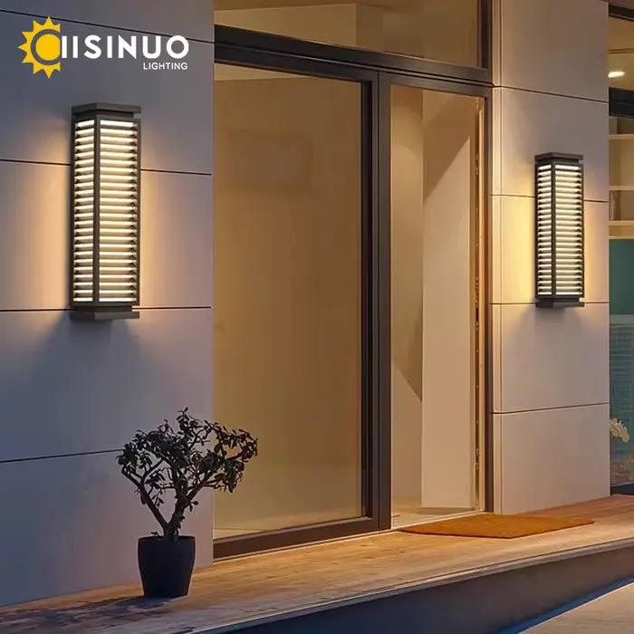Appliques murales en acier inoxydable luminaire led cubique noir pour extérieur résistante à l'eau chemin de garage et jardin modernes