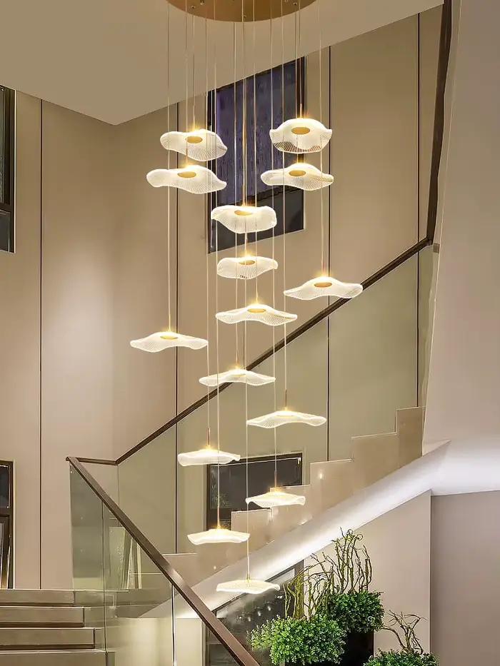 Plafonnier LED suspendu moderne pour salon, étude, chambre principale, hôtels, cuisines et escaliers, flux lumineux 2000-82000, télécommande incluse, installation autonome
