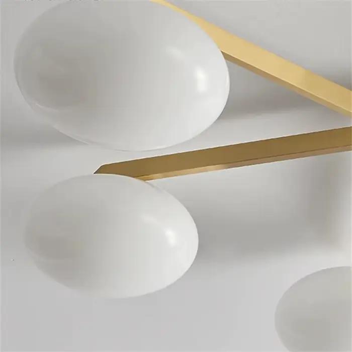 Lampe Bauhaus Plafonnier en Laiton Or Led Verre Galets Art Deco Moderne Suspension Eclairage Pour Chambre Etude Salon Salle A Manger Occasions Speciales