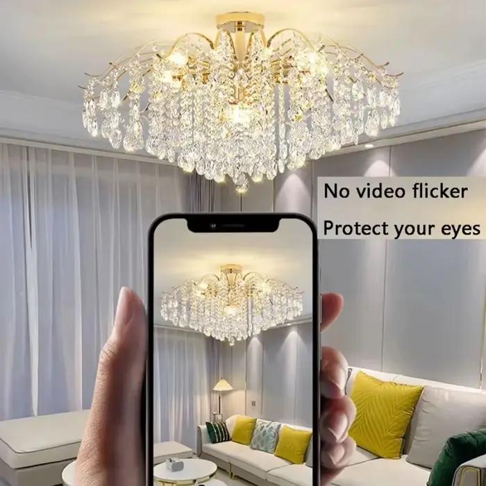 Lustre de plafond moderne de luxe à LED en or pour éclairage quotidien de salon, cuisine, chambre à coucher, entrée et étude
