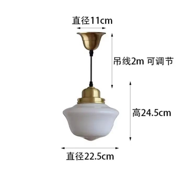 Lampe suspendue rétro en verre blanc crème, pour chambre à coucher, salle à manger, comptoir de Bar,