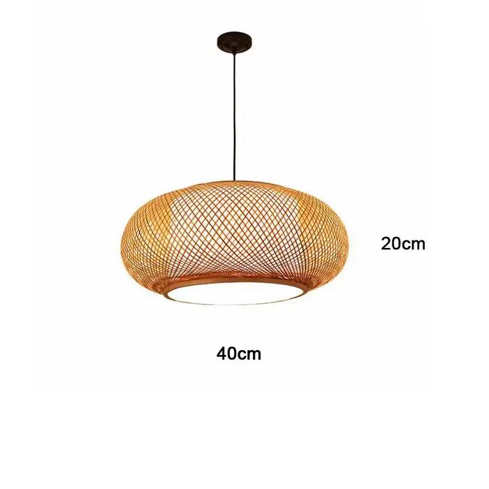 Suspension en bambou Vintage lustre fait à la main tissé éclairage suspendu pour cuisine île ferme s
