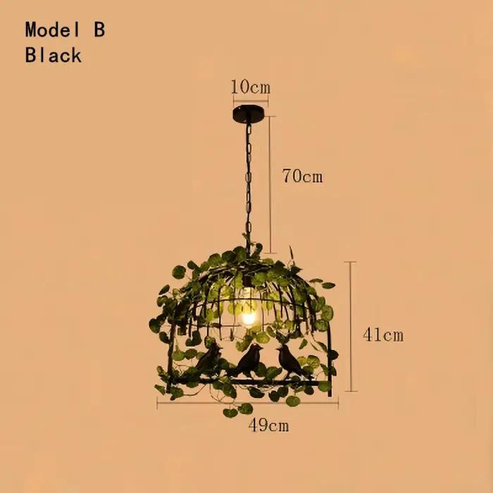 Lustre en forme de Cage à oiseaux de Style industriel rétro, lampes LED en fer forgé pour Restaurant
