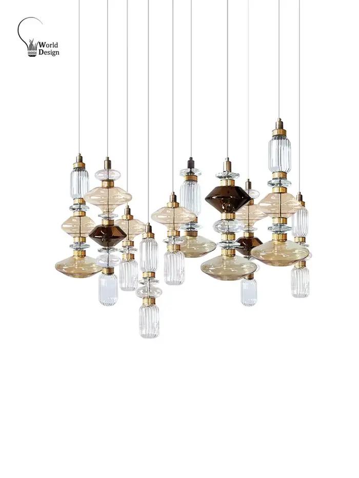 Lampe en pierre de verre design moderne pour éclairer et embellir salon, cuisine, hall d'entrée ou restaurant occasions spéciales